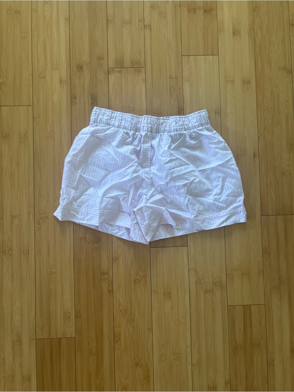 Band of Gypsies Light Pink Gingham Elastic-Waist Shorts